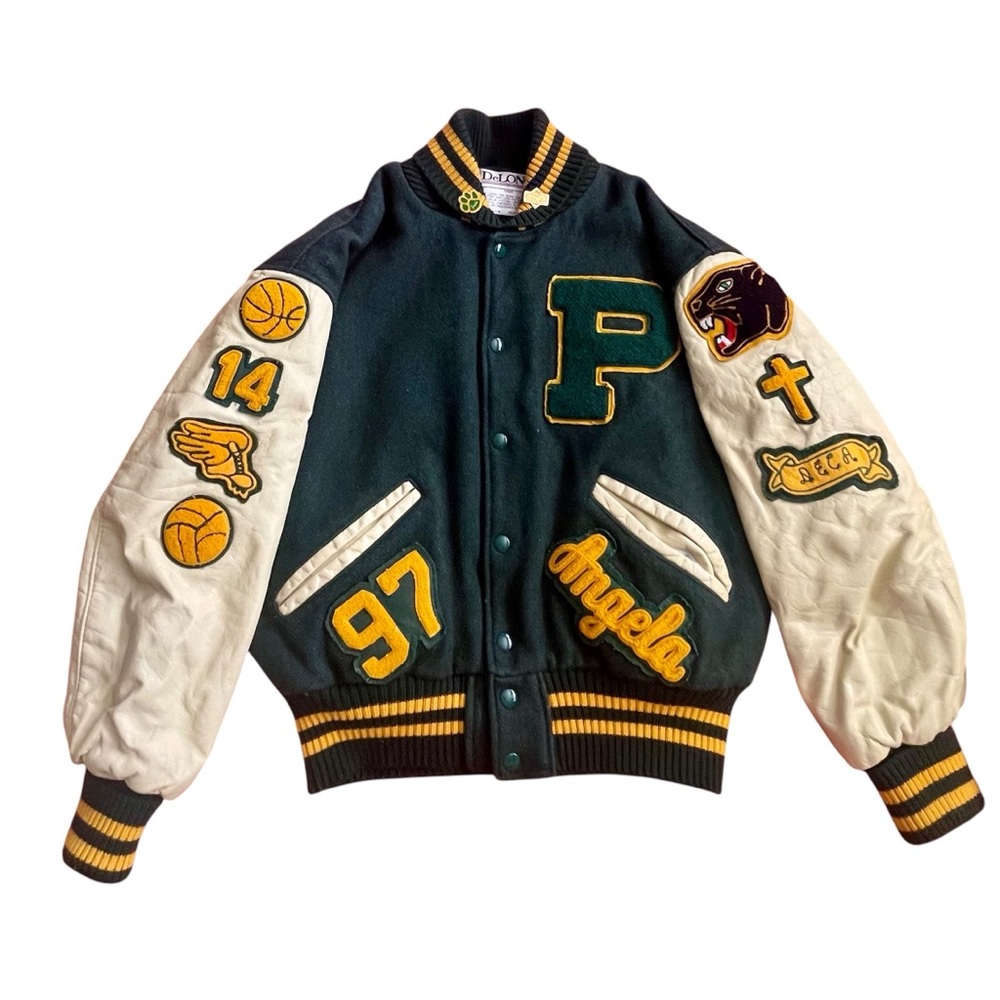 Vintage Delong Varsity Letterman Jacket Peoria Panthers 97